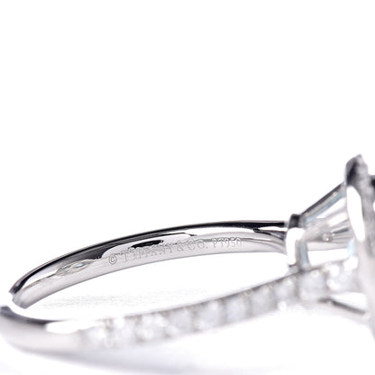 Tiffany Platinum Diamond Aquamarine Soleste Ring 49 5 5 of 6