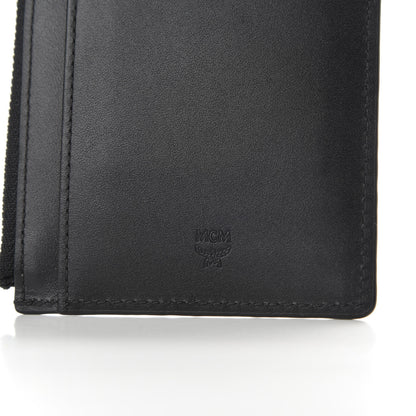 MCM Grained Calfskin Logo Zip Card Case Wallet Black 4 of 6