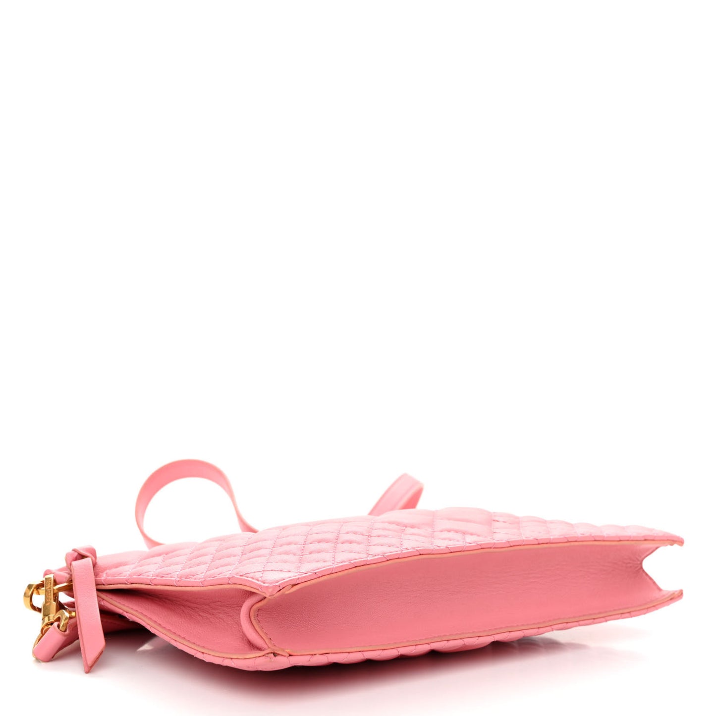 Nappa Quilted Medusa Tribute Icon Flat Crossbody Bag Pink