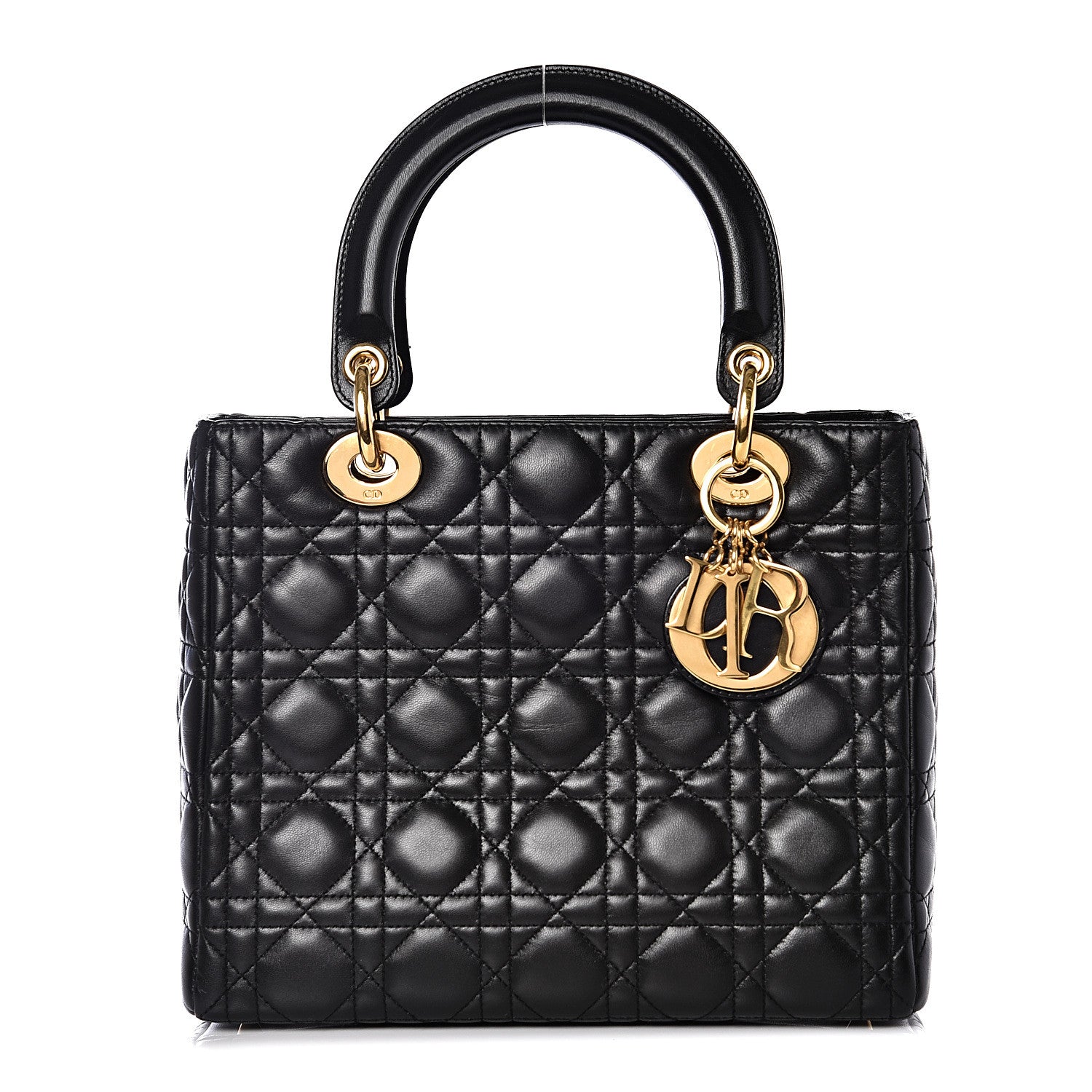 Christian Dior Lambskin Cannage Medium Lady Dior Black 1 of 12
