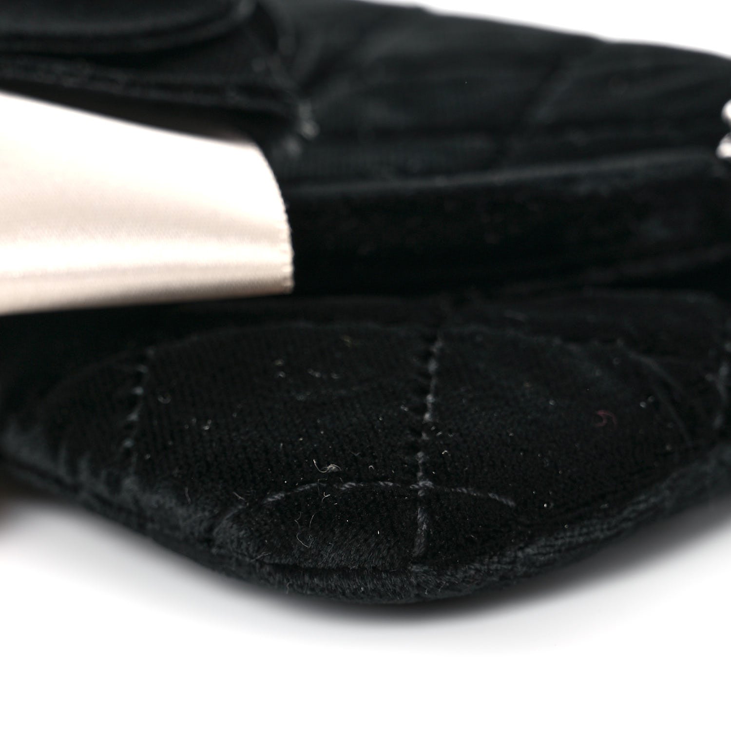 Chanel Velvet Quilted Camellia Wristlet Black 8 of 8