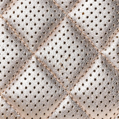 Chanel Metallic Perforated Lambskin Quilted Large Gusset Flap Wallet Light Pink 14 of 15