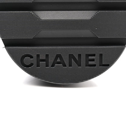 Chanel Shiny Calfskin Quilted Lace Up Combat Boots 41 Black 6 of 10