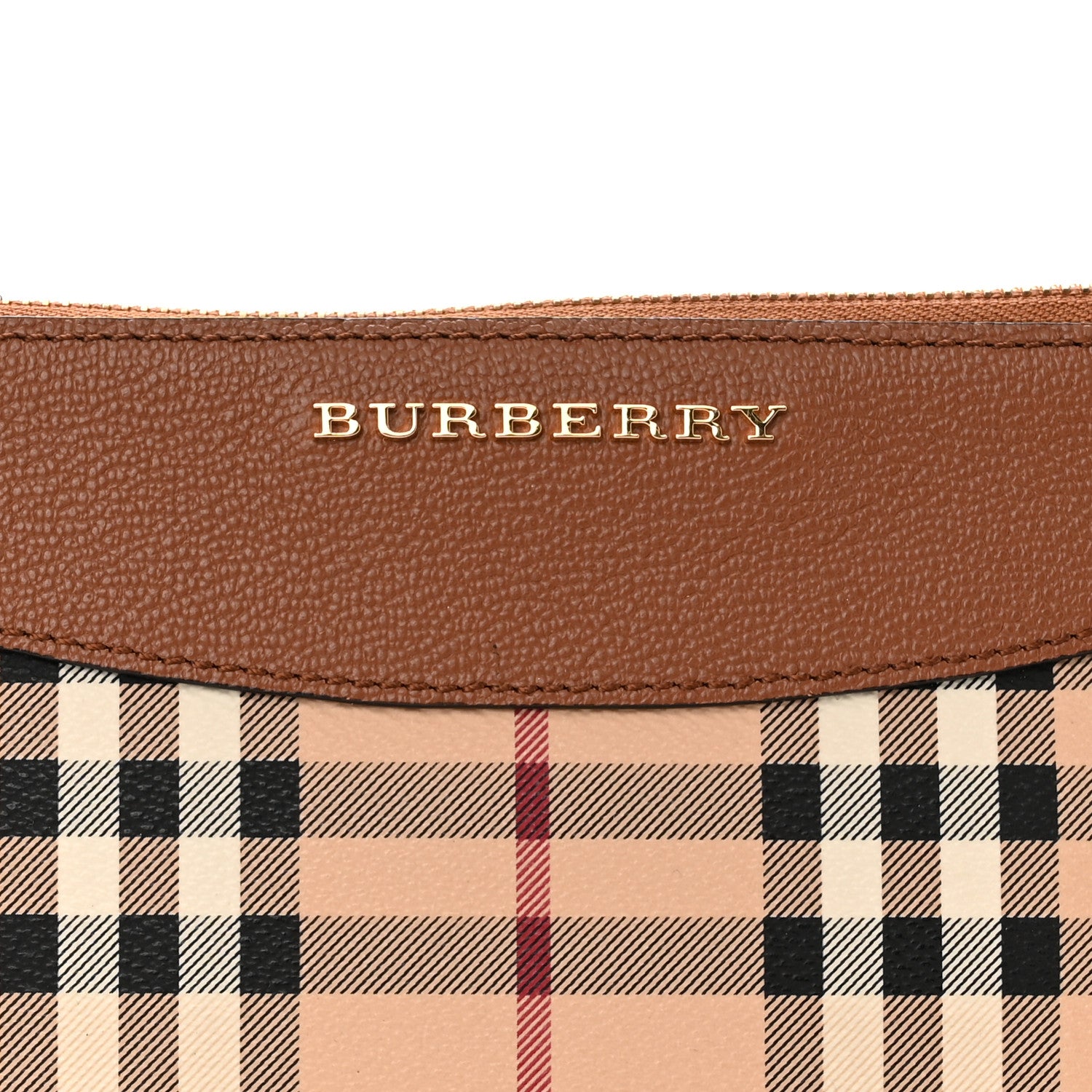 Burberry Haymarket Check Peyton Crossbody Clutch Bag Toffee 9 of 11