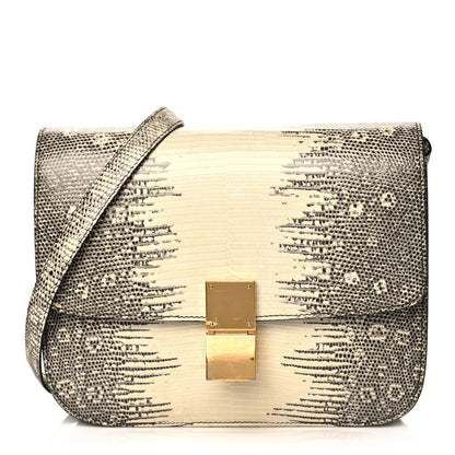 Celine Lizard Medium Classic Box Flap Bag Natural 1 of 13