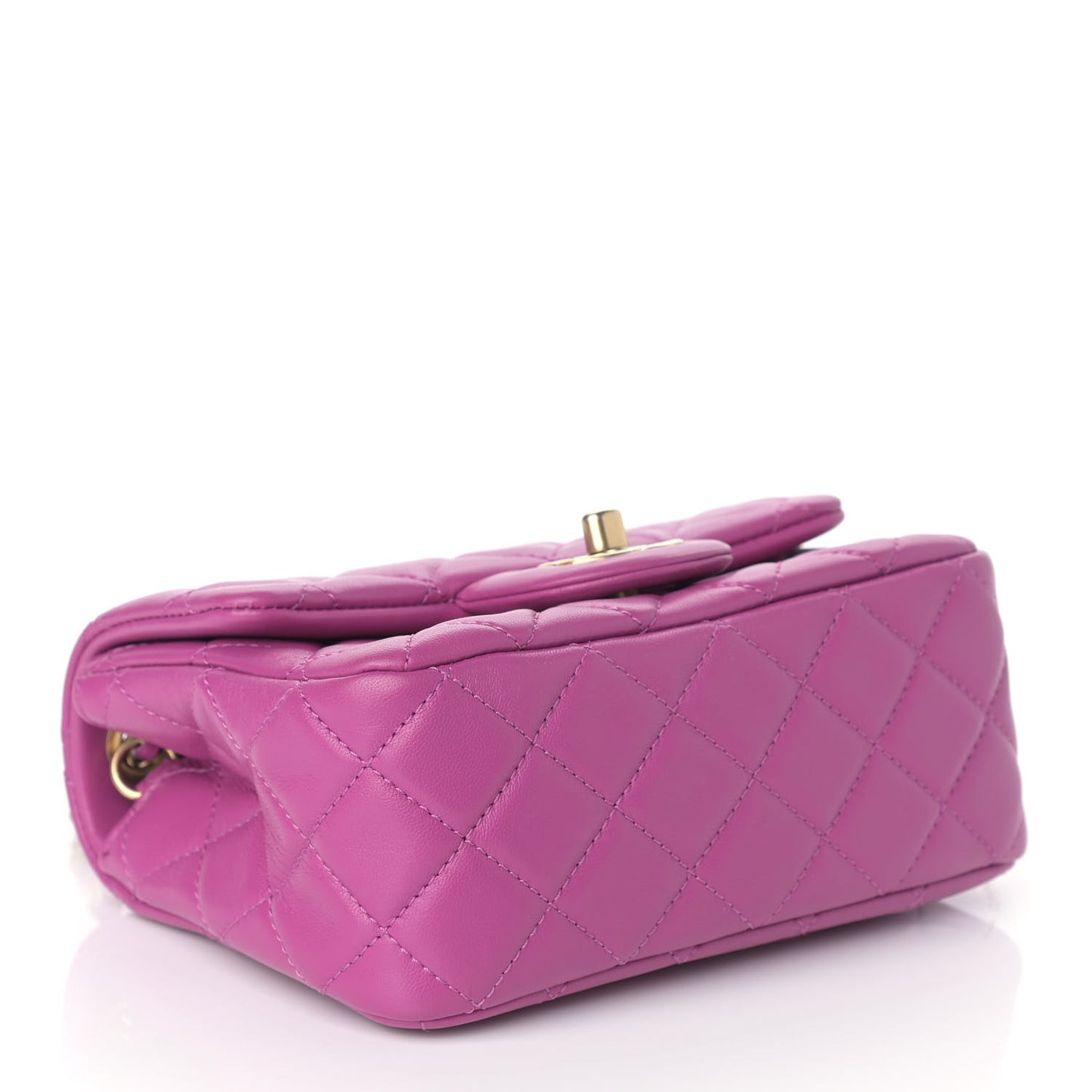 Lambskin Quilted Mini Pearl Crush Flap Violet