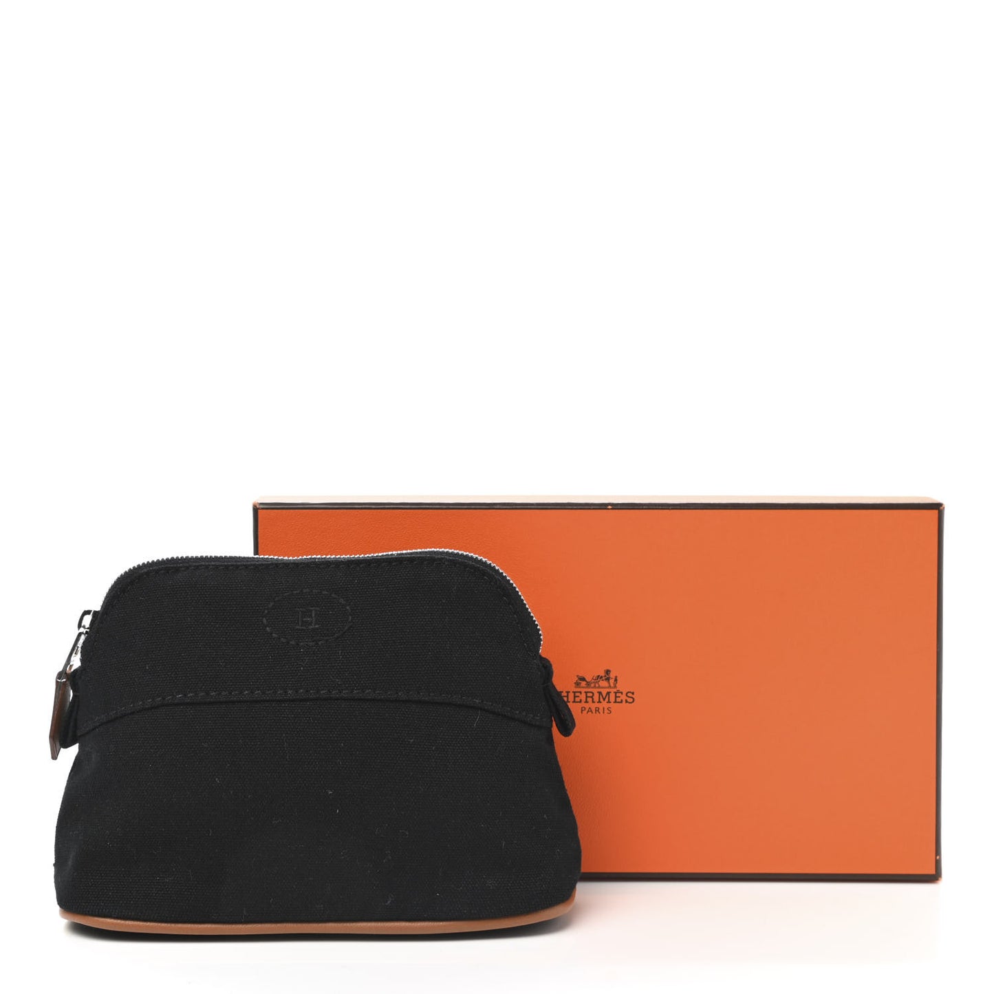 Cotton Canvas Mini Bolide Travel Cosmetic Pouch Black