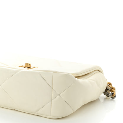 Chanel Lambskin Quilted Medium Chanel 19 Flap White 10 of 10