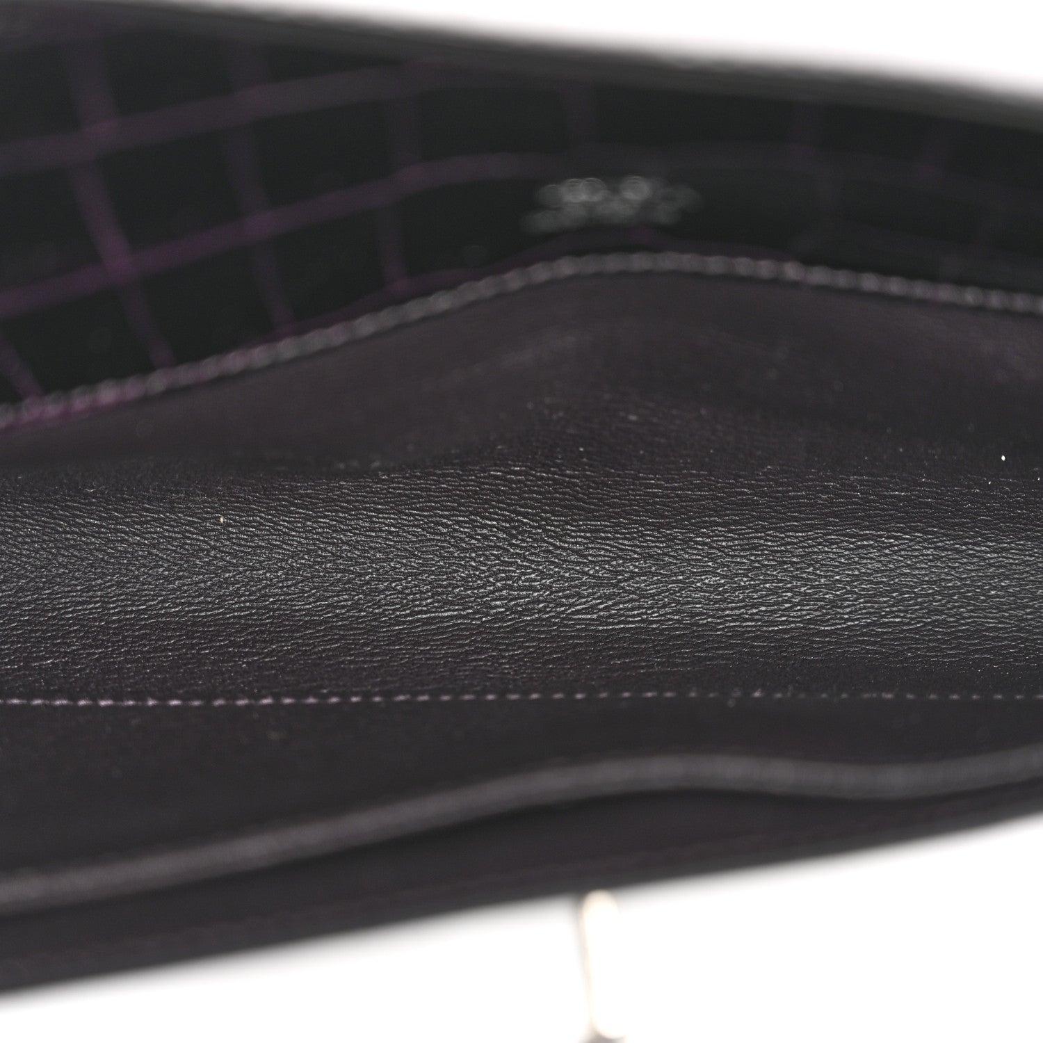 Hermes Shiny Porosus Crocodile Kelly Cut Pochette Amethyst 5 of 10