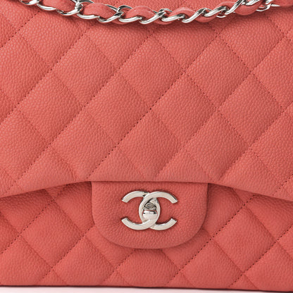 Chanel Iridescent Caviar Quilted Jumbo Double Flap Coral 10 of 11