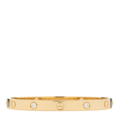 Cartier 18K Yellow Gold 4 Diamond LOVE Bracelet 17 2 of 9