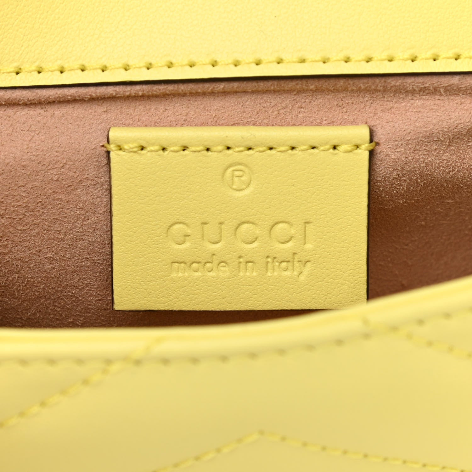 Gucci Calfskin Matelasse Super Mini GG Marmont Shoulder Bag Banana 6 of 11