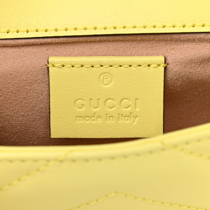 Gucci Calfskin Matelasse Super Mini GG Marmont Shoulder Bag Banana 6 of 11