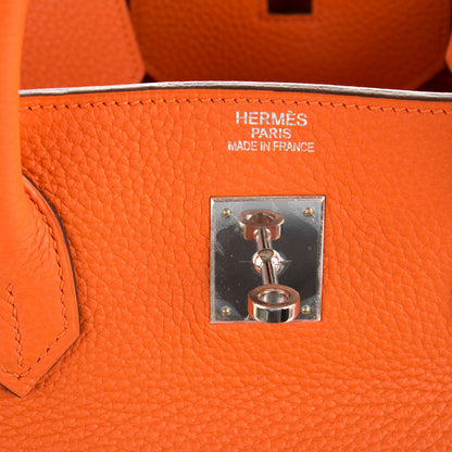 Hermes Taurillon Clemence Birkin 40 Orange 6 of 11