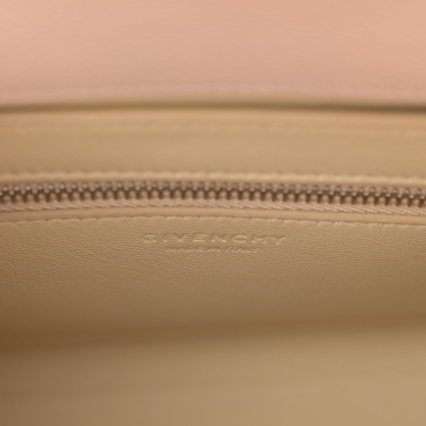 Grained Calfskin Small Horizon Satchel Beige