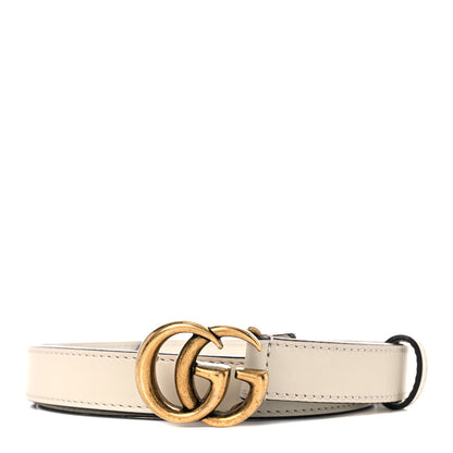 Gucci Calfskin Double G 20mm Belt 85 34 Mystic White 1 of 6