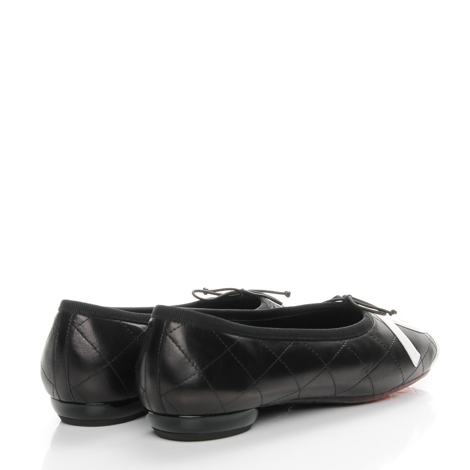 Chanel Lambskin Quilted Cambon Ballerina Flats 38 Black 4 of 9