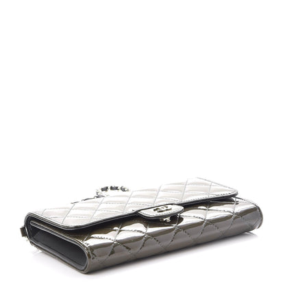 Chanel Patent Quilted Wallet On Removable Chain Dark Grey 4 of 11