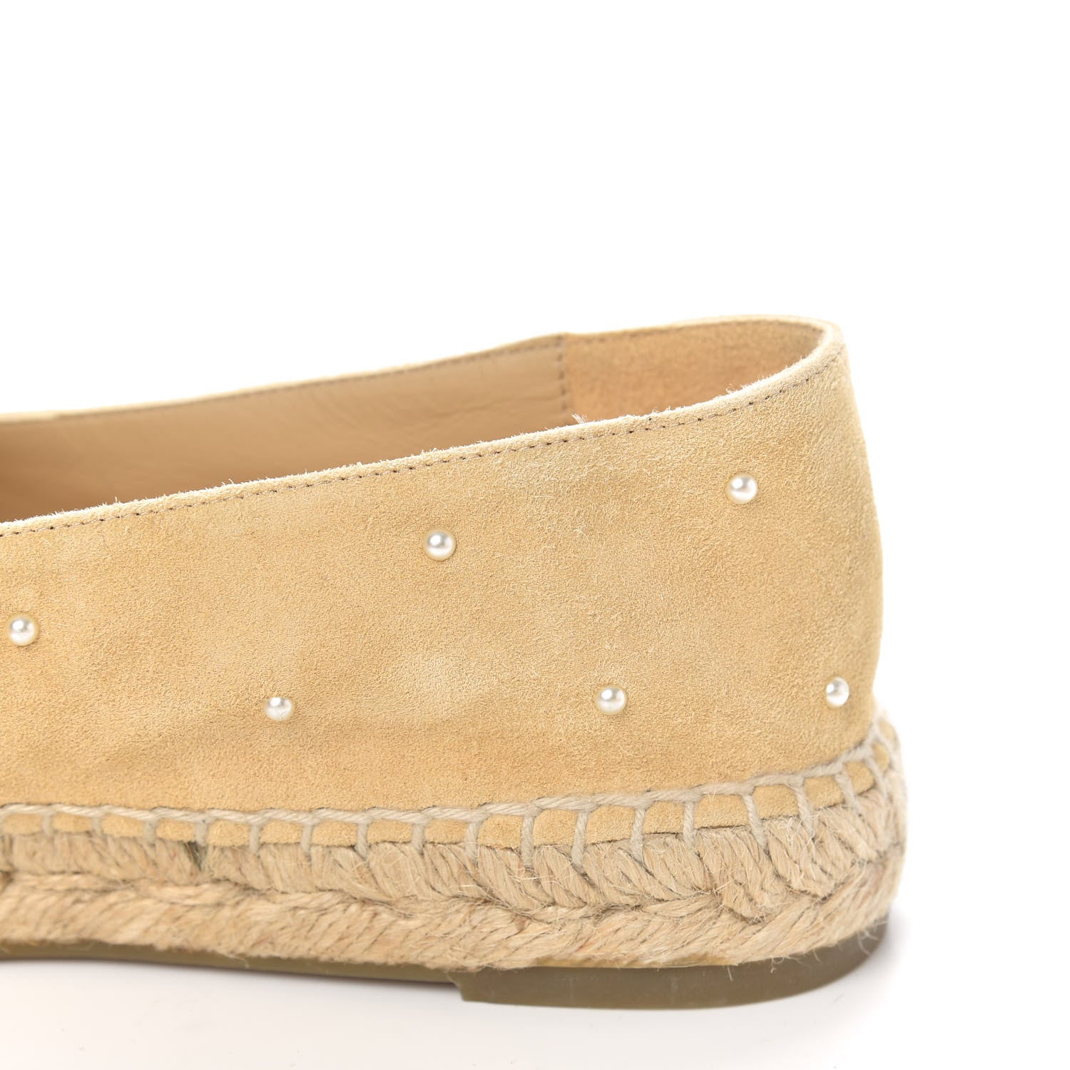 Chanel Suede Pearl CC Espadrilles 39 Beige Black 9 of 9
