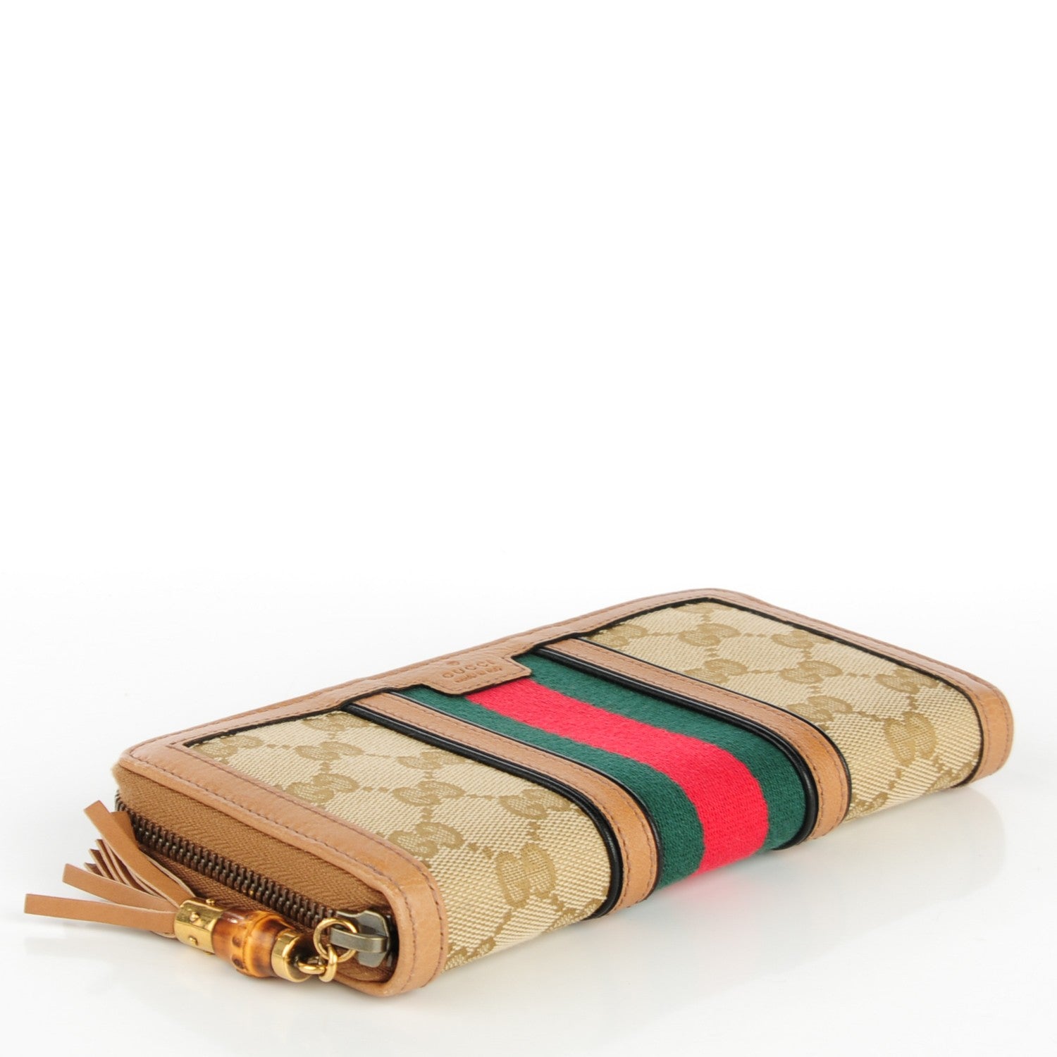 Gucci Monogram Web Rania Zip Around Wallet Khaki 4 of 7