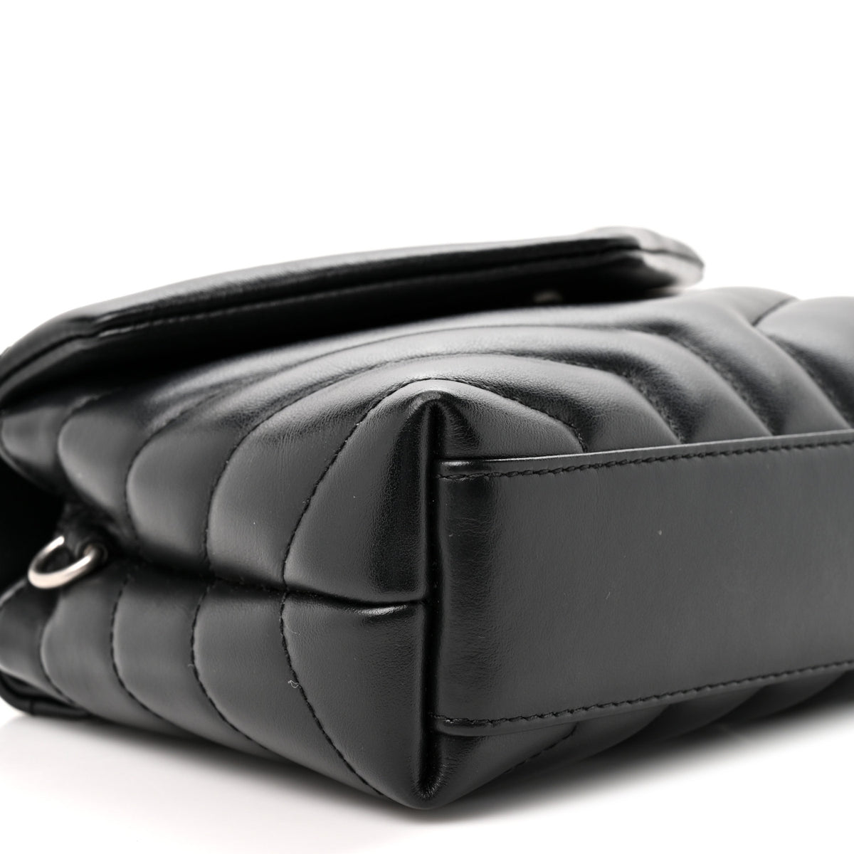 Calfskin Y Quilted Monogram Toy Loulou Crossbody Bag Black