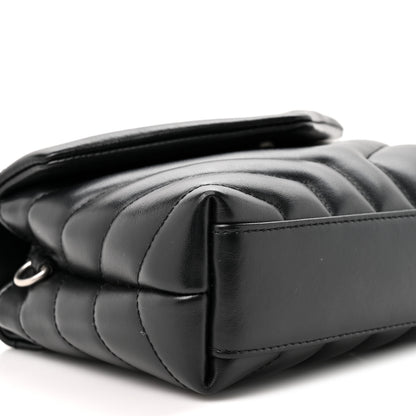 Saint Laurent Calfskin Y Quilted Monogram Toy Loulou Crossbody Bag Black 11 of 14