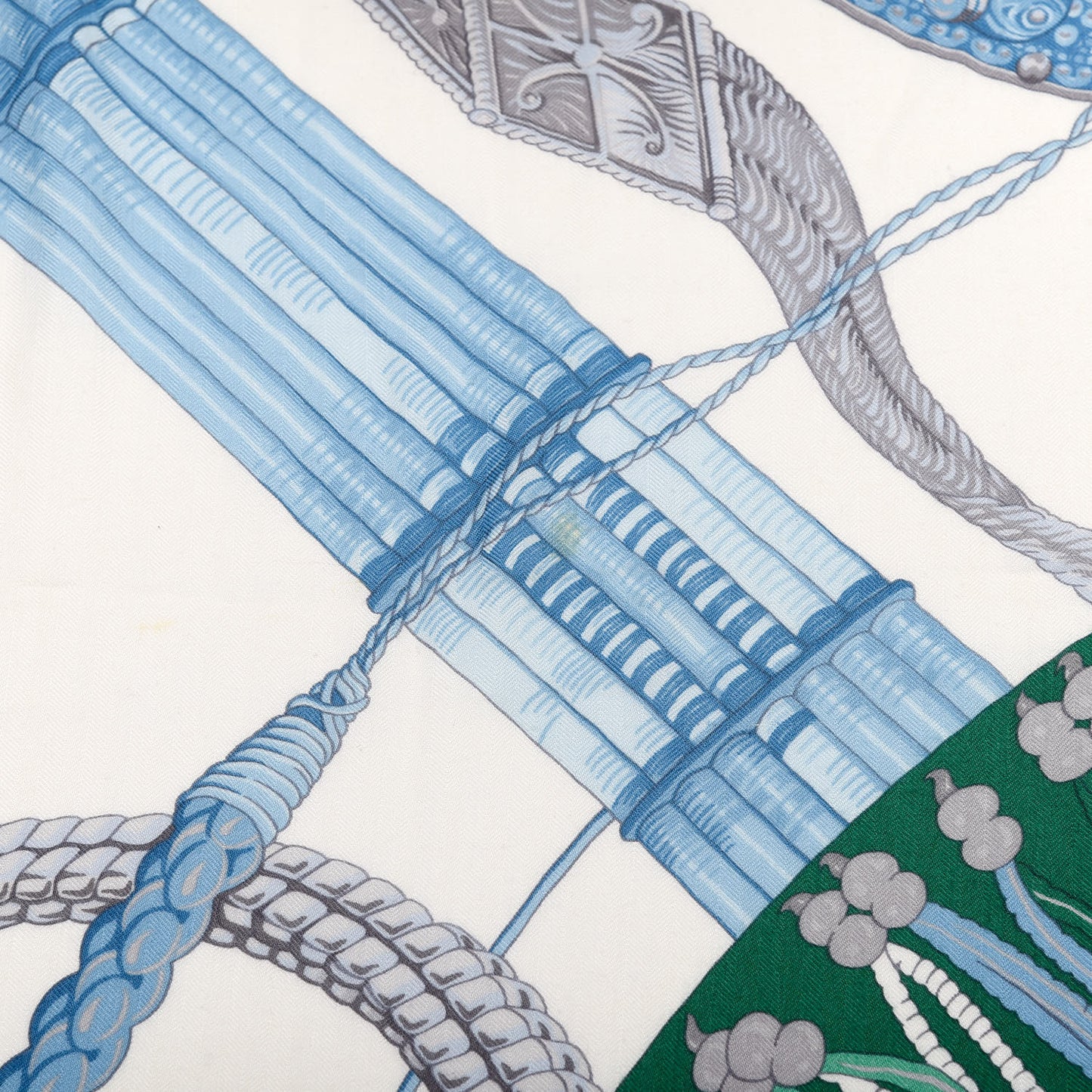 Cashmere Silk Ceintures et Liens Shawl 140 Bleu Klein Blanc Vert