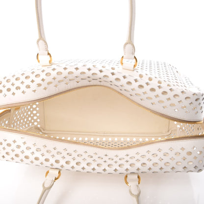 Prada Saffiano Perforated Zip Around Tote Talco 6 of 17