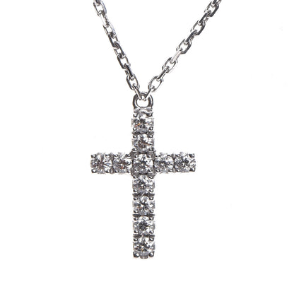 Cartier 18K White Gold Diamond Symbols Cross Pendant Necklace 8 of 9