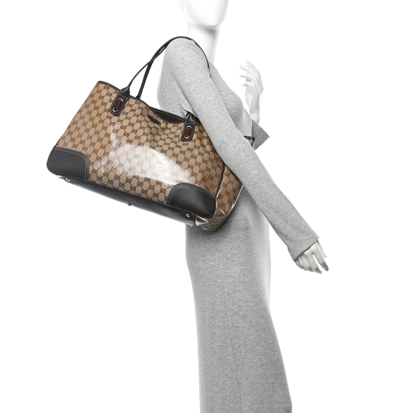 Crystal Monogram Large Princy Tote Dark Brown
