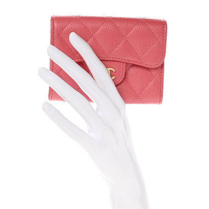 Chanel Metallic Caviar Quilted Flap Card Holder Pink 2 of 9