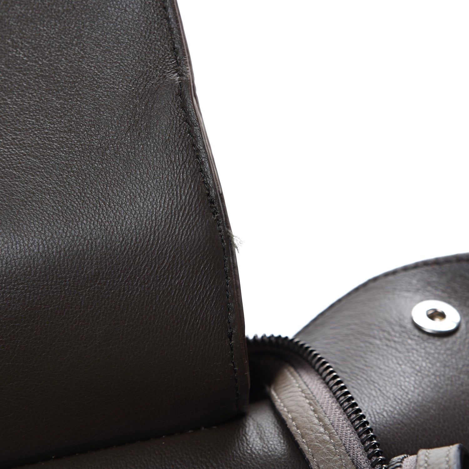 Celine Drummed Calfskin Suede Medium Trapeze Souris 6 of 22