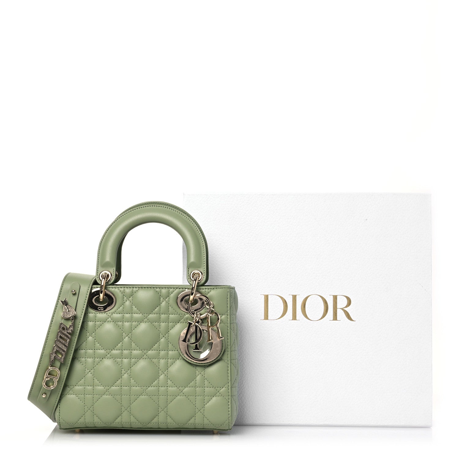 Christian Dior Lambskin Cannage Small My ABCDior Lady Dior Green 15 of 15
