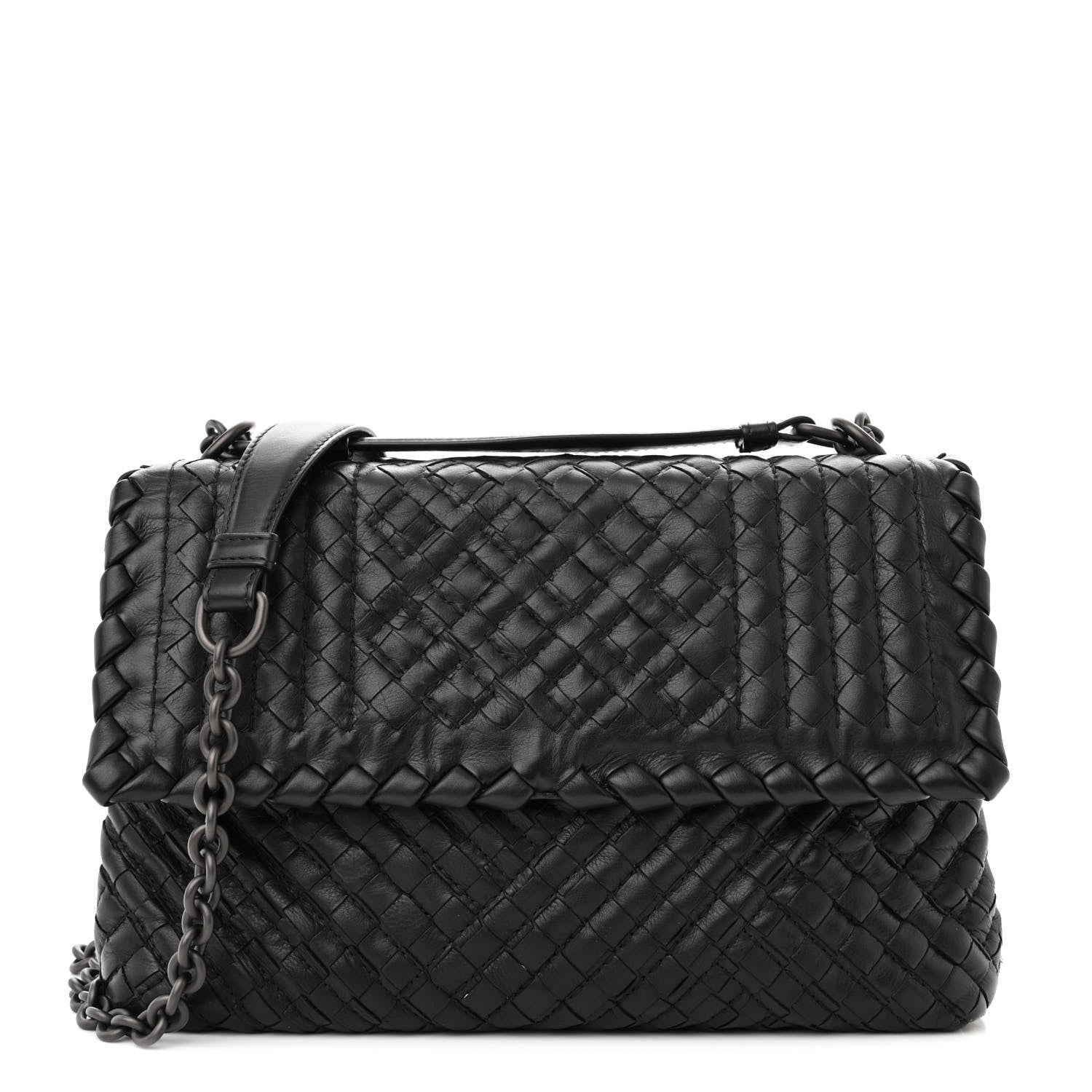 Bottega Veneta Nappa Intrecciato Baby Olimpia Shoulder Bag Black 1 of 9