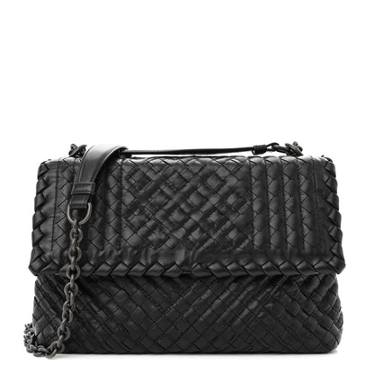 Bottega Veneta Nappa Intrecciato Baby Olimpia Shoulder Bag Black 1 of 9