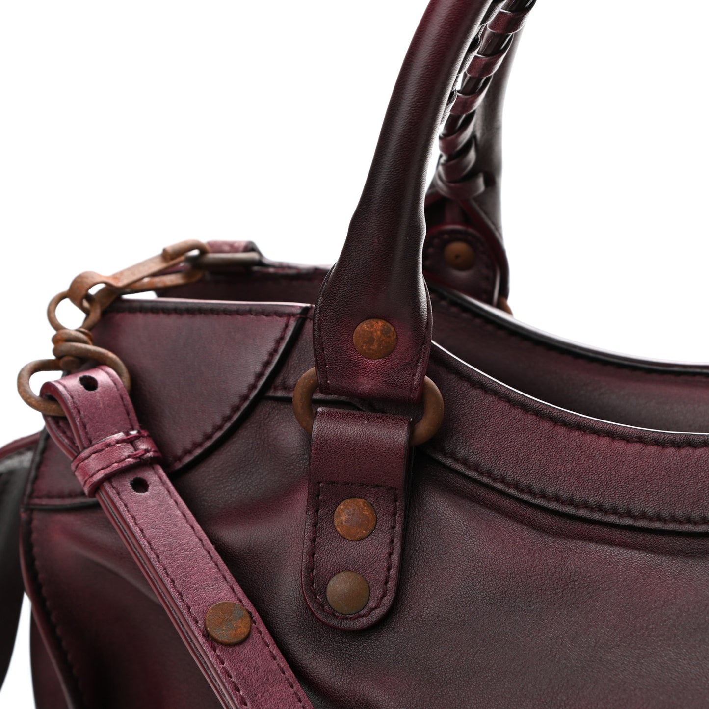 Used Calfskin Rust Hardware Neo Classic City Burgundy