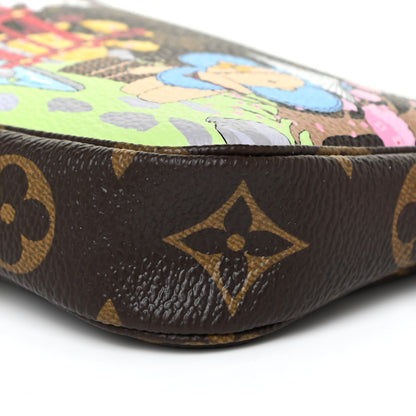 Louis Vuitton Monogram 2021 Christmas Animation Japanese Garden Mini Pochette Accessories Wisteria Pink 10 of 10