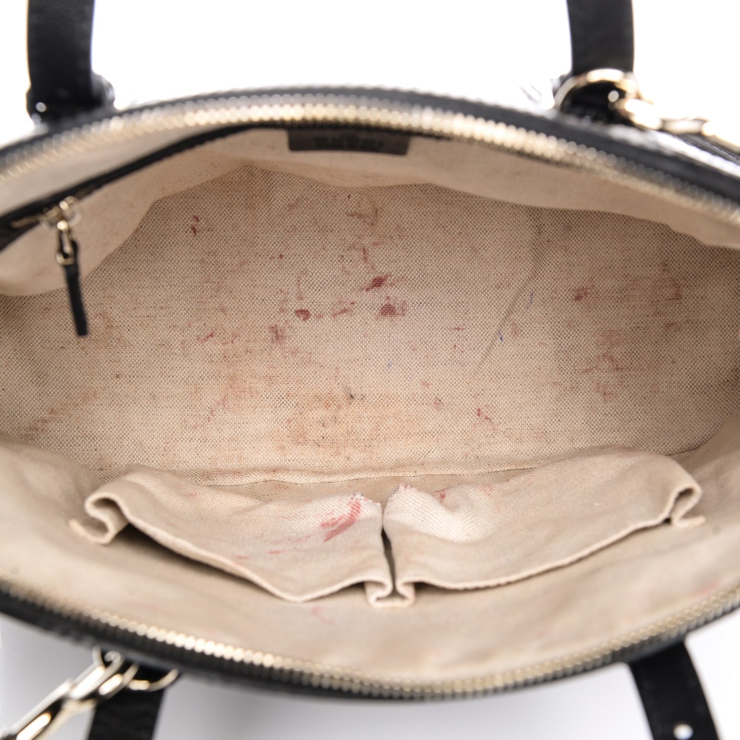 Patent Microguccissima Small Nice Top Handle Dome Bag Black