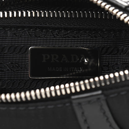 Prada Tessuto Nylon Soft Calfskin Shoulder Bag Black 6 of 10