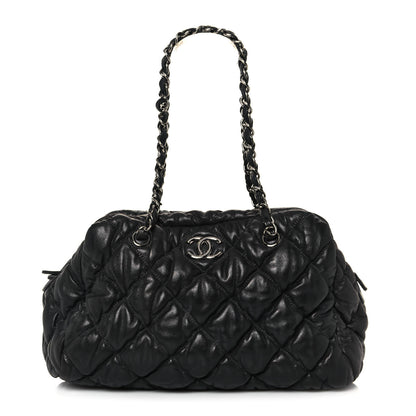 Chanel Calfskin Bubble Quilt Bowler Black 1 of 16