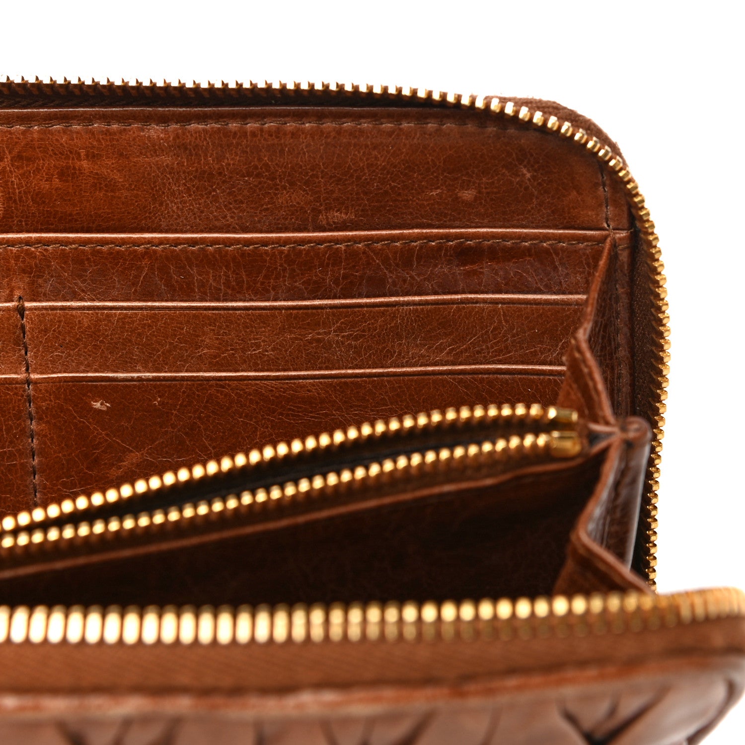 Miu Miu Matelasse Zip Around Wallet Brown 23 of 24