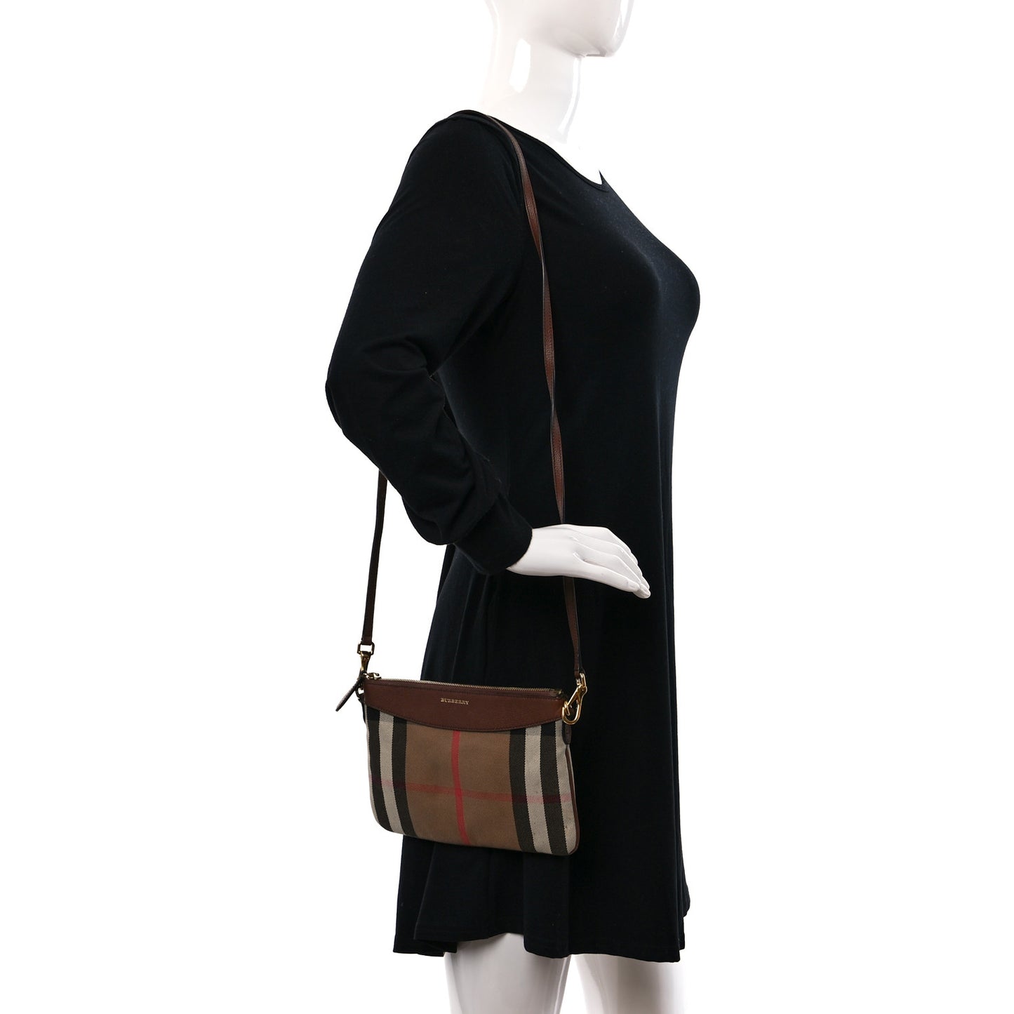 House Check Derby Peyton Crossbody Clutch Bag Tan