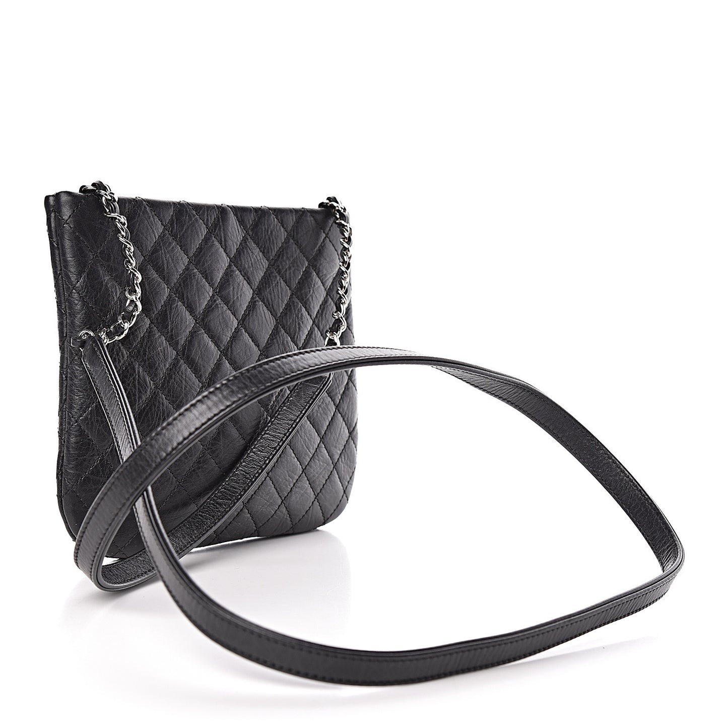 Calfskin Quilted Crossbody Bag Black