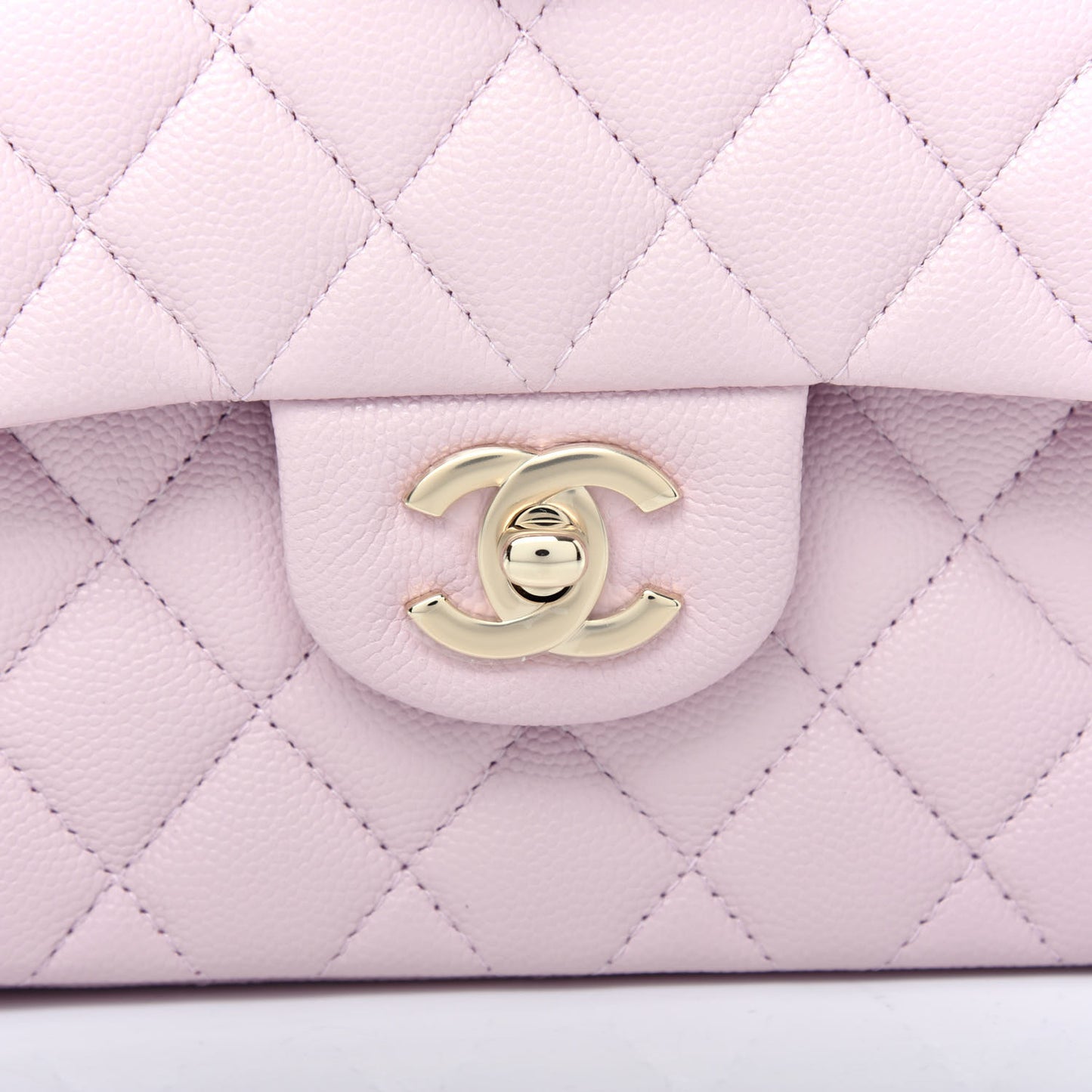 Caviar Quilted Small Double Flap Light Pink