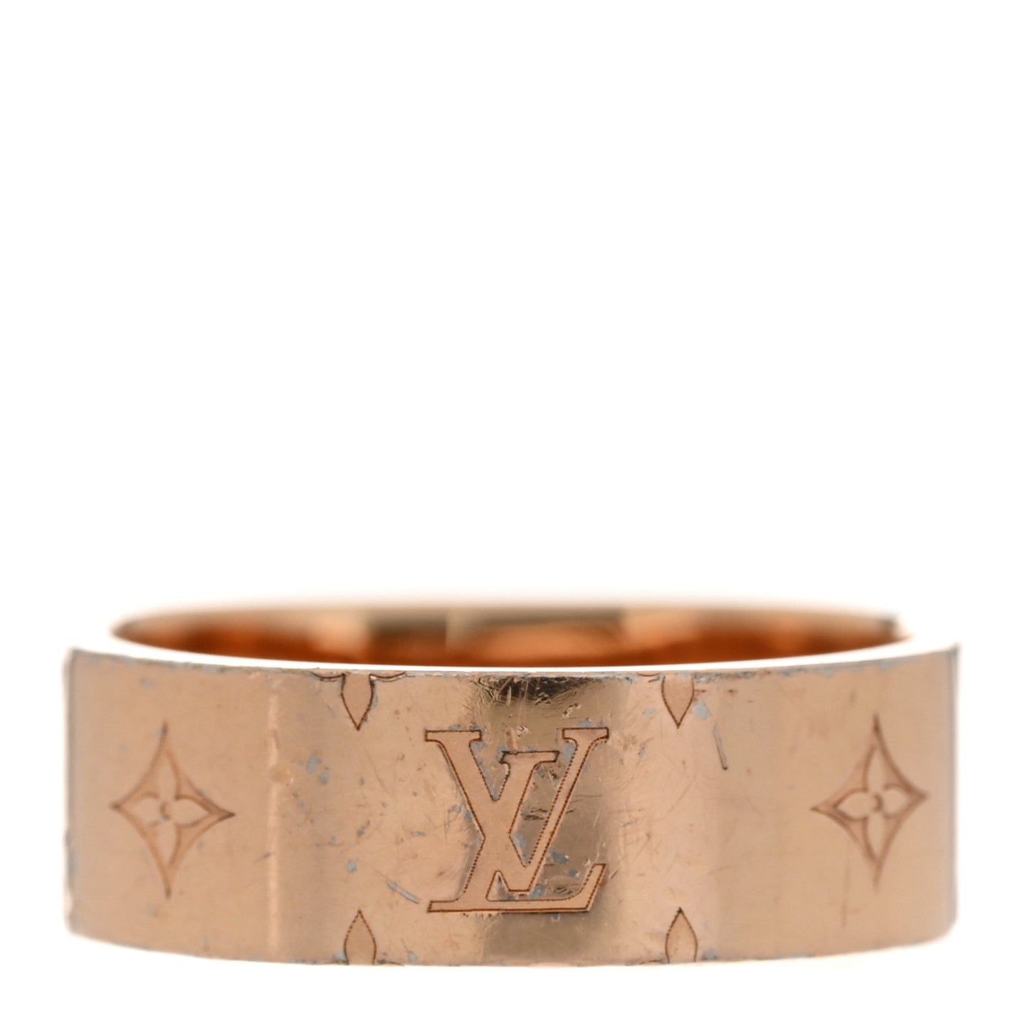 Brass Monogram Engraved Nanogram Ring S Pink Gold