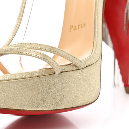 Christian Louboutin Metallic Calfskin Suede Blake 140 Pumps 37.5 Platine 8 of 13