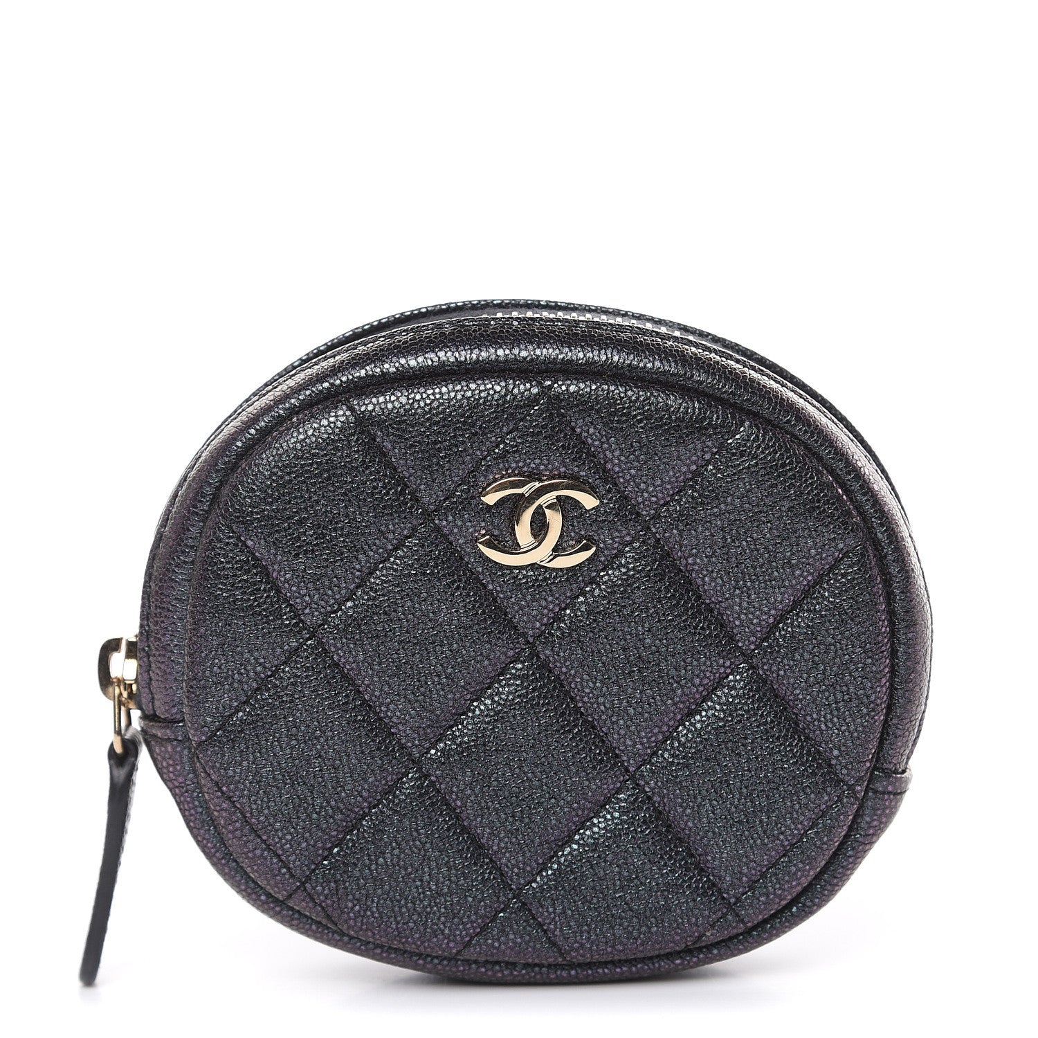Chanel Iridescent Caviar Quilted Zip Around Classic Coin Purse Black 1 of 8