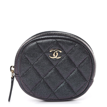 Chanel Iridescent Caviar Quilted Zip Around Classic Coin Purse Black 1 of 8