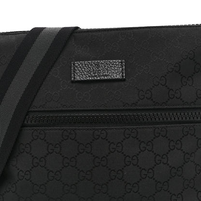 Gucci Nylon Monogram Small Flat Messenger Bag Black 9 of 11