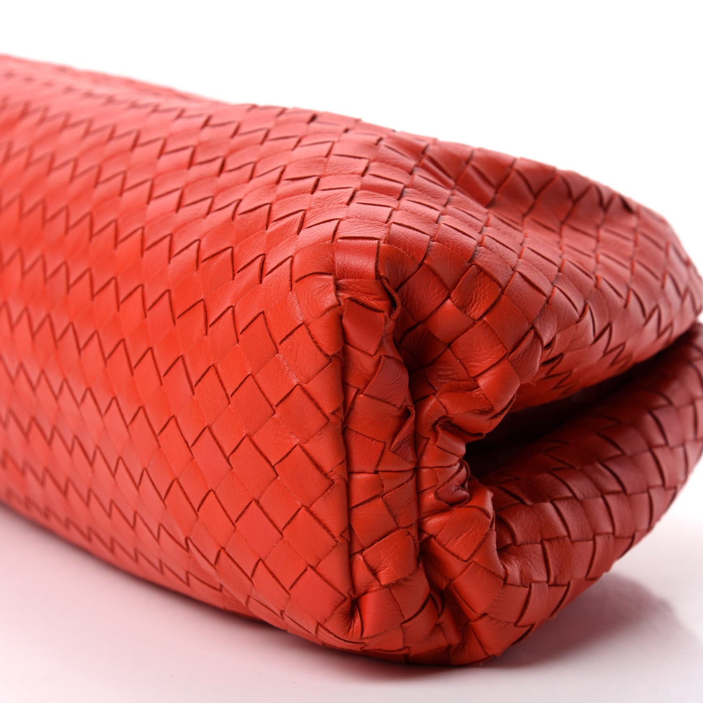 Nappa Maxi Intrecciato The Pouch Oversized Clutch Bright Red